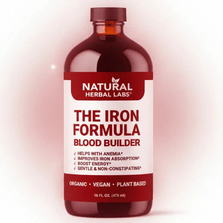 Organic Herbal Iron Formula supplement by VeggieVerve in a 16 fl oz bottle, featuring herbal ingredients for iron support.