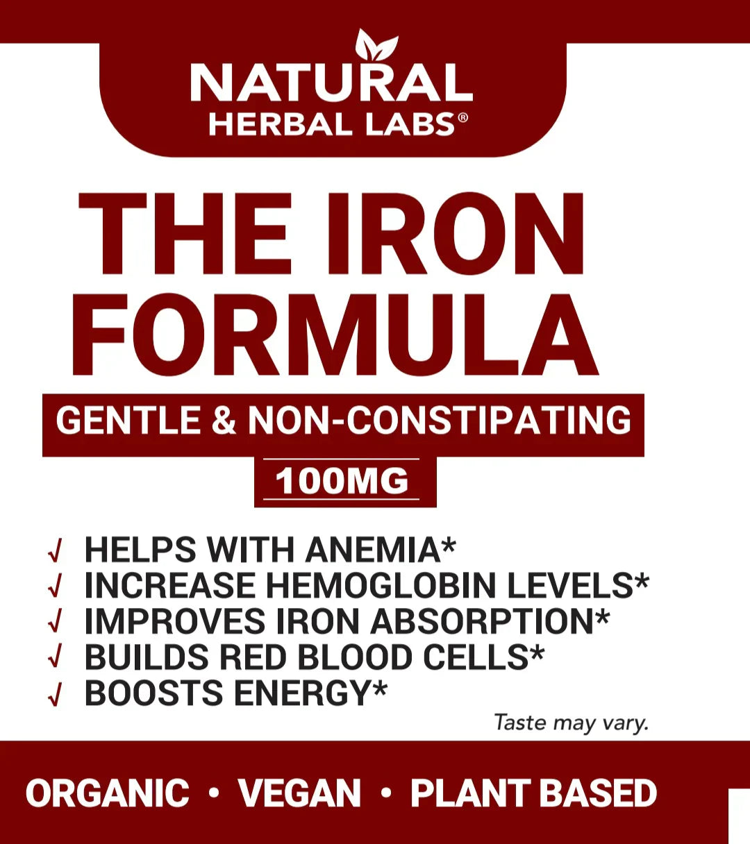 Organic Herbal Iron Formula supplement by VeggieVerve in a 16 fl oz bottle, featuring herbal ingredients for iron support.