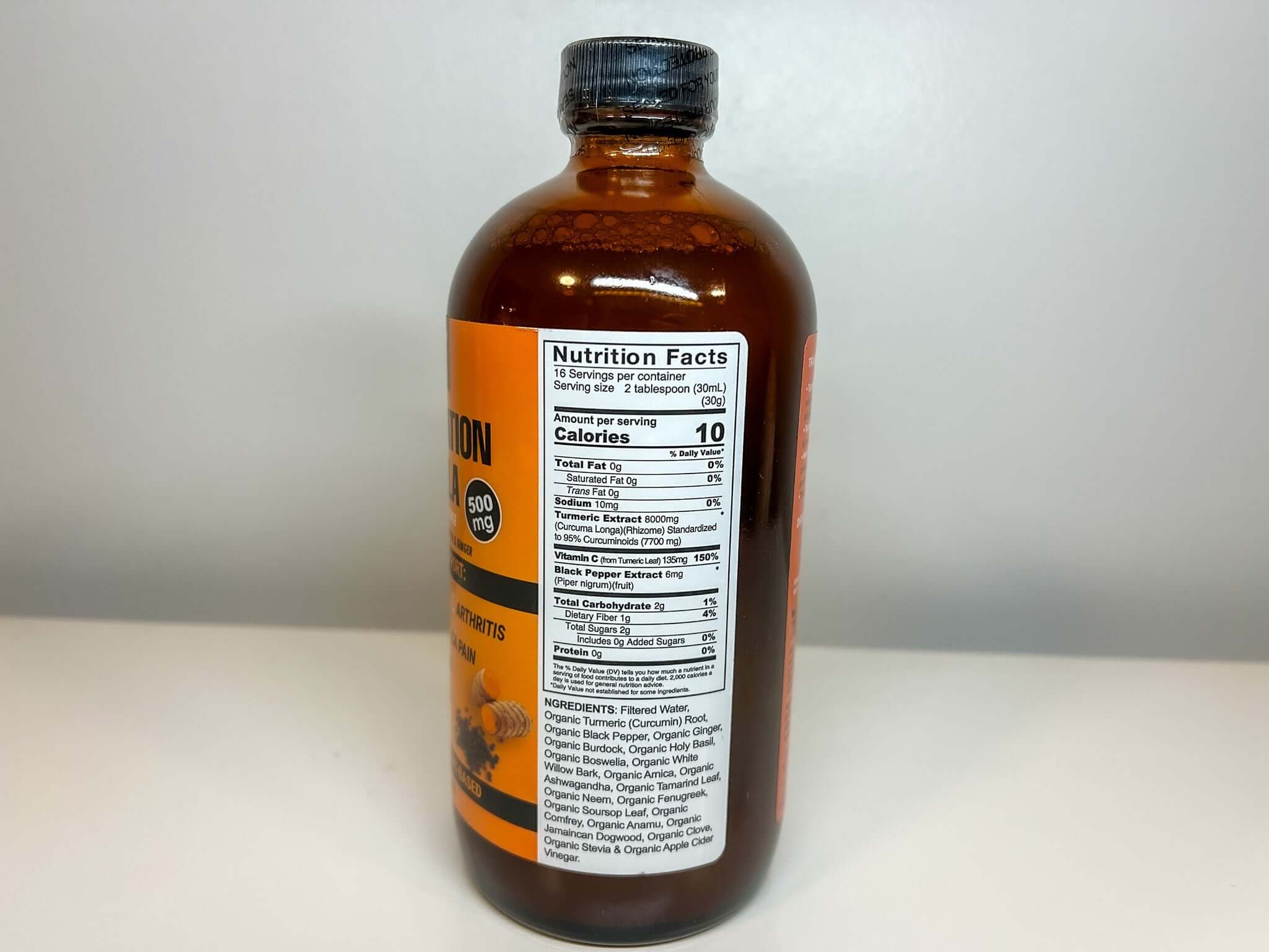 Organic Herbal Wellness Formula liquid supplement by VeggieVerve, botanical herbal blend in a 16 fl oz bottle.