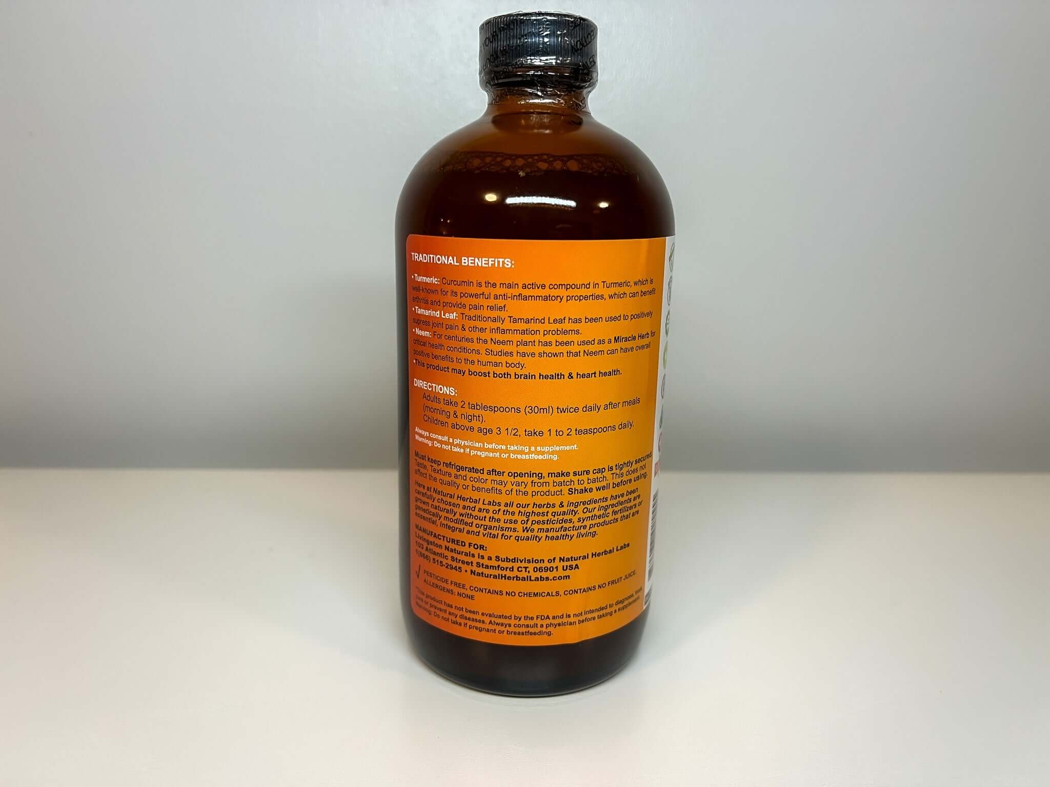 Organic Herbal Wellness Formula liquid supplement by VeggieVerve with botanical herbal blend in a 16 fl oz bottle.