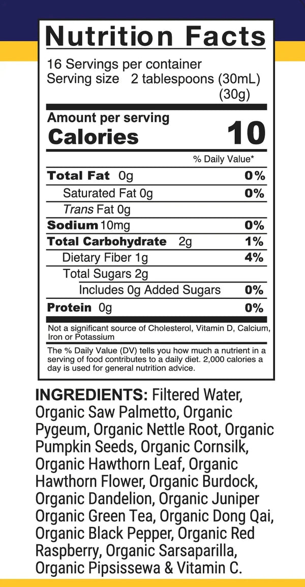 Men's Herbal Wellness Formula by VeggieVerve, organic botanical liquid supplement in a 16 oz bottle, featuring herbal supplement ingredients.