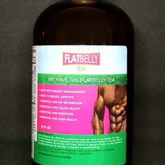 Organic Flatbelly Tea herbal tea by VeggieVerve in a 16 fl oz bottle, showcasing the herbal tea packaging and branding.