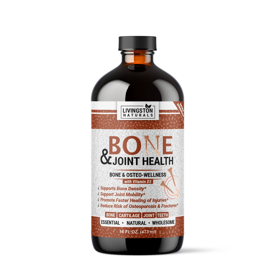 Organic Herbal Bone & Joint Support vegan supplement by VeggieVerve, featuring herbal ingredients in a 16 fl oz bottle.