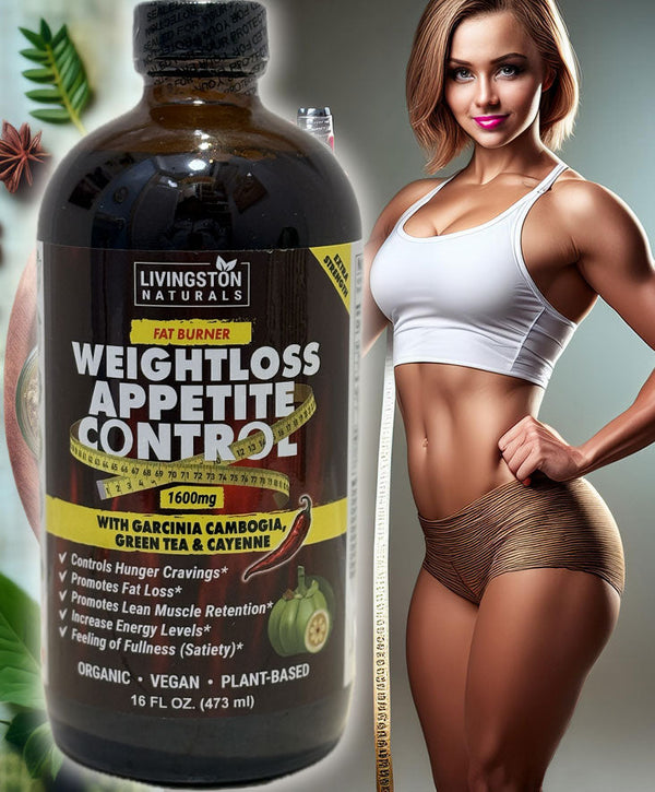 Organic Herbal Fat Burner and Appetite Control supplement by VeggieVerve, showing a 16 fl oz bottle with herbal ingredients.