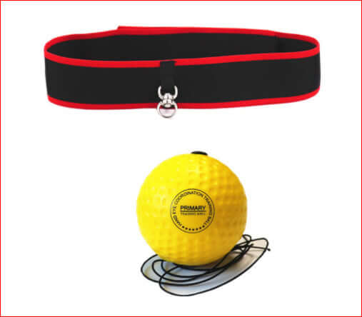 Black and red head-mounted adjustable PU boxing reaction ball, Vellmara fitness equipment for boxing training and reflex development