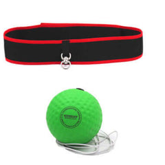 Vellmara head-mounted adjustable boxing reaction ball with black and red PU material for fitness training and reaction drills.