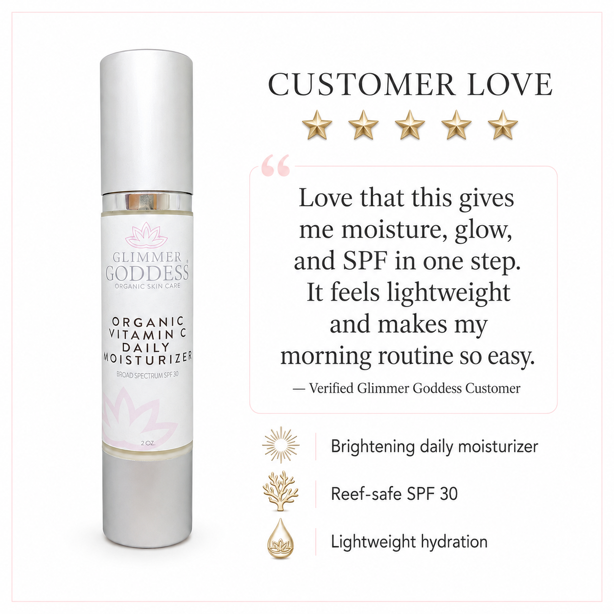 Organic Vitamin C Daily Moisturizer SPF 30 – Brightening Formula