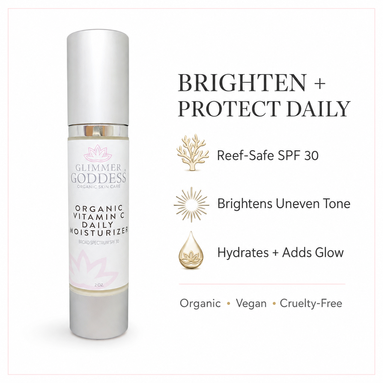 Organic Vitamin C Daily Moisturizer SPF 30 – Brightening Formula