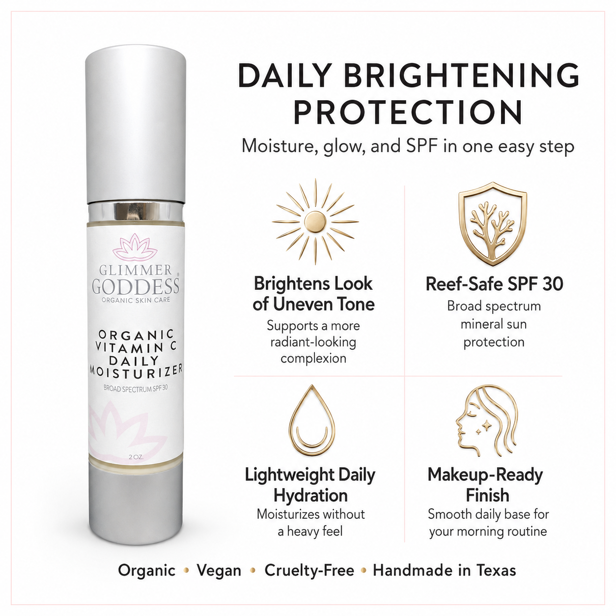 Organic Vitamin C Daily Moisturizer SPF 30 – Brightening Formula