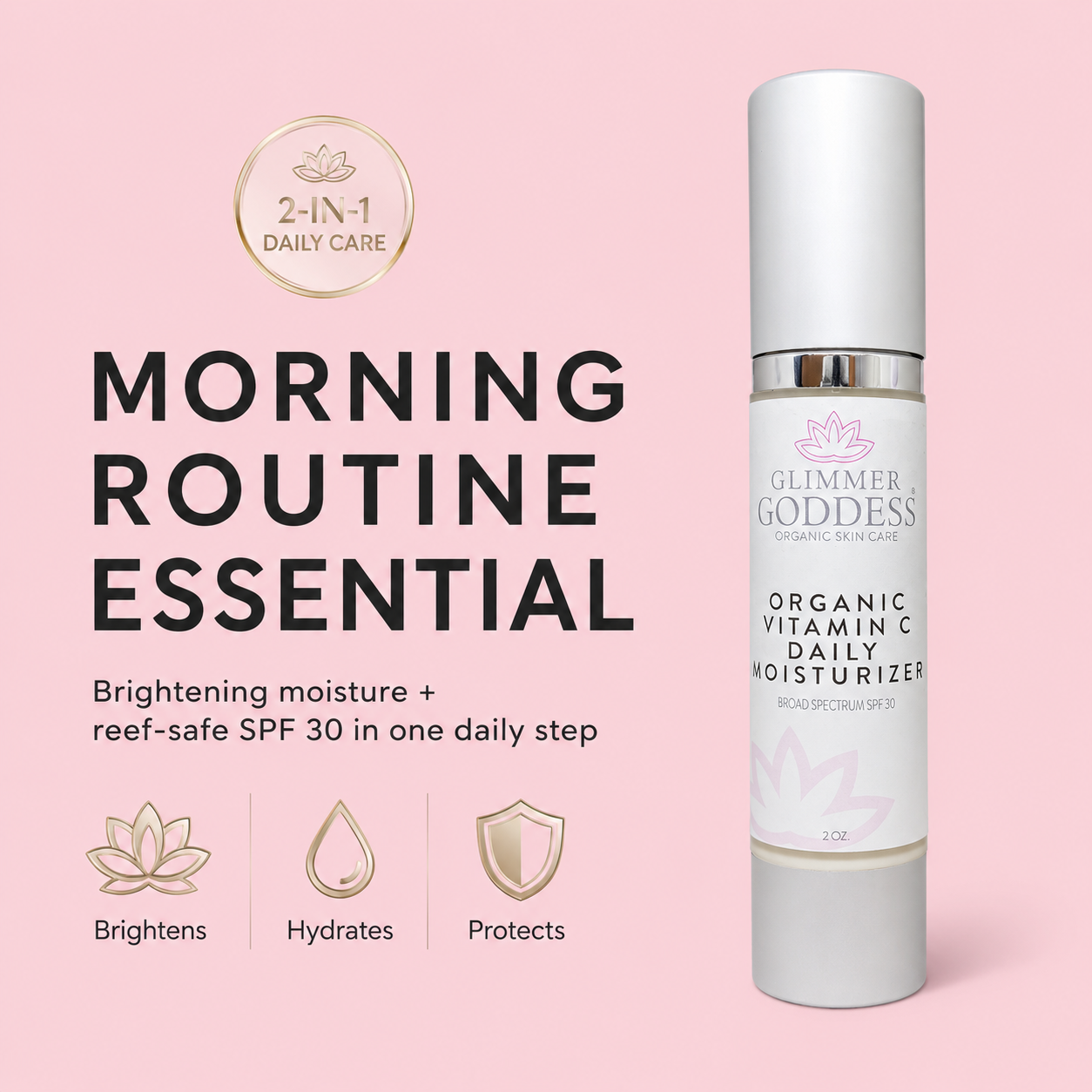 Organic Vitamin C Daily Moisturizer SPF 30 – Brightening Formula