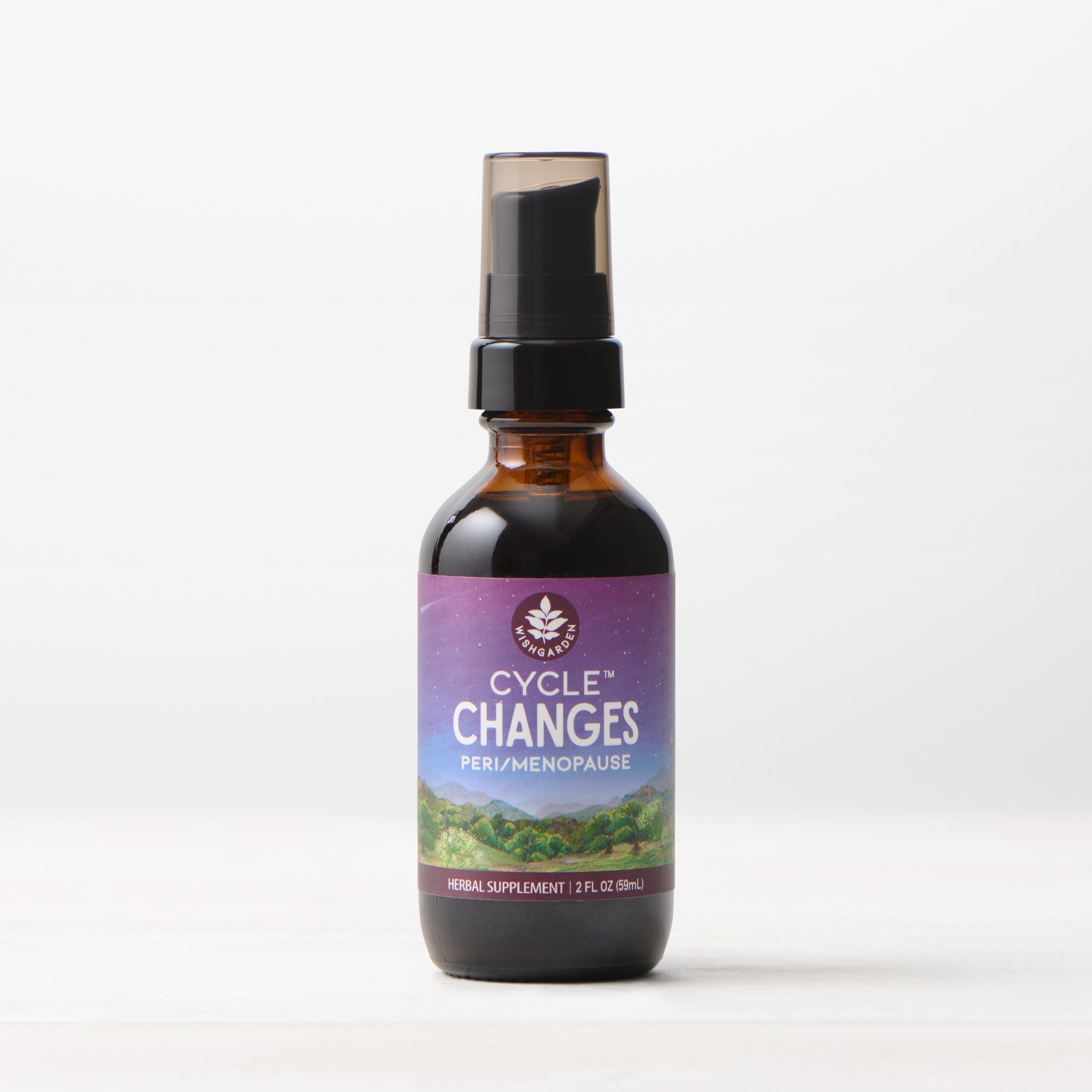 WishGarden Herbs menopause Cycle Changes supplement for peri-menopause, 2oz pump bottle, natural herbal support for hormonal balance